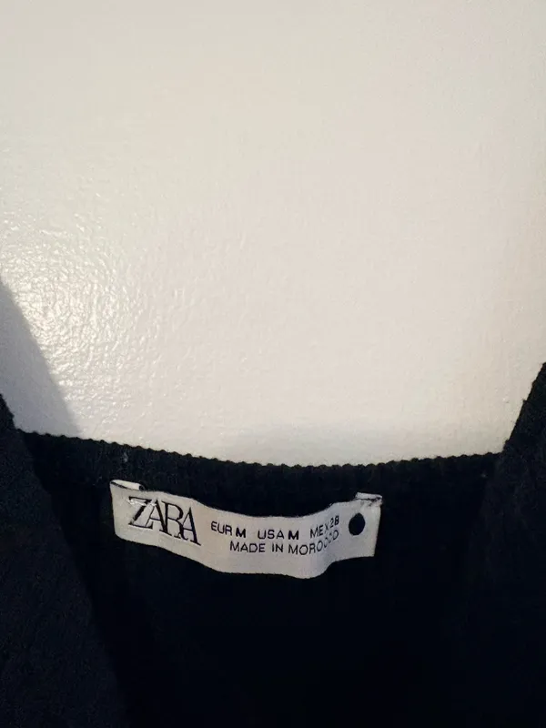 Zara Black Ribbed Bodysuit with Lace Straps - Image 3