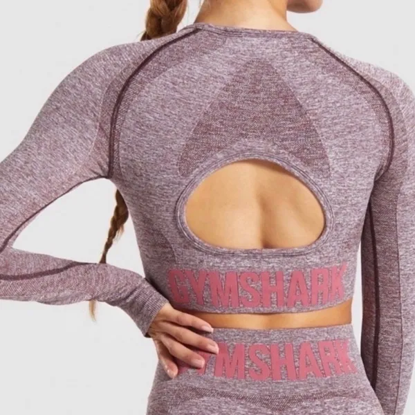Gymshark Vital Sports Bra Top Long Sleeve‎ Dusty Rose Womens SM Gym Yoga Workout - Image 2