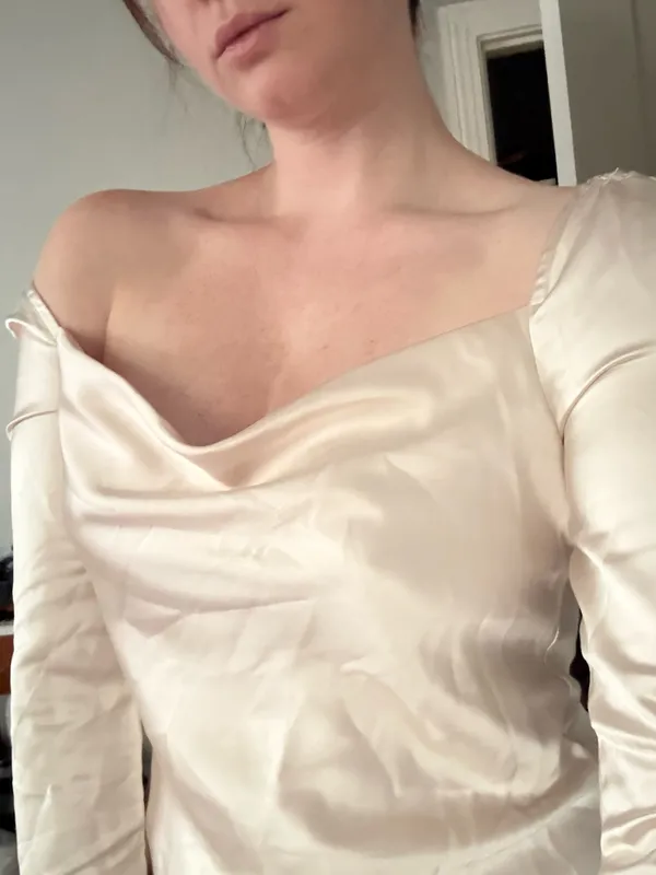Princess Polly Satin Long Sleeve Mini Dress in Champagne - Image 3