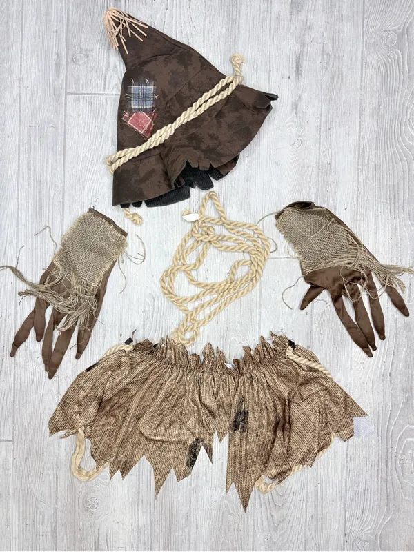 California Costumes Scarecrow Halloween Costume accessories hat gloves collar - Image 3
