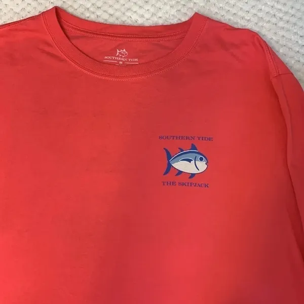 Peach Southern Tide The Shipjack long sleeve sz M ocean vacation comfy casual - Image 2