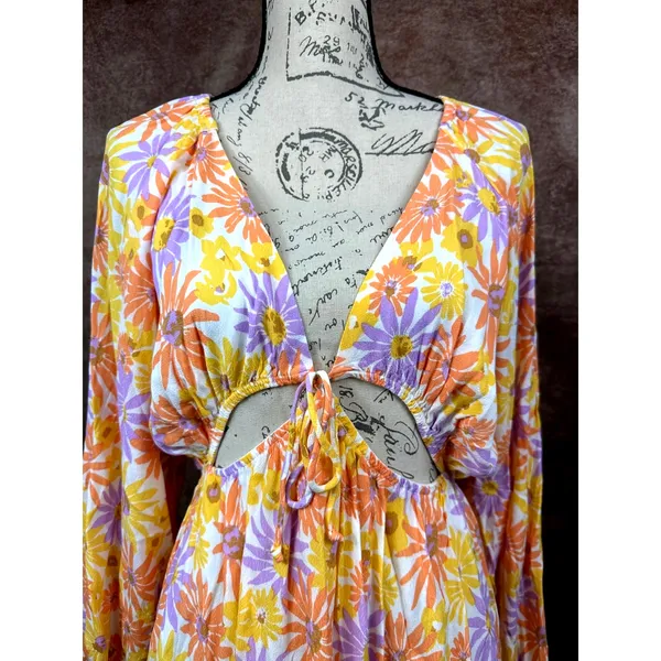 L*Space Feelin Fine Cut Outs Tie Front Dress Oopsie Daisy L - Image 5