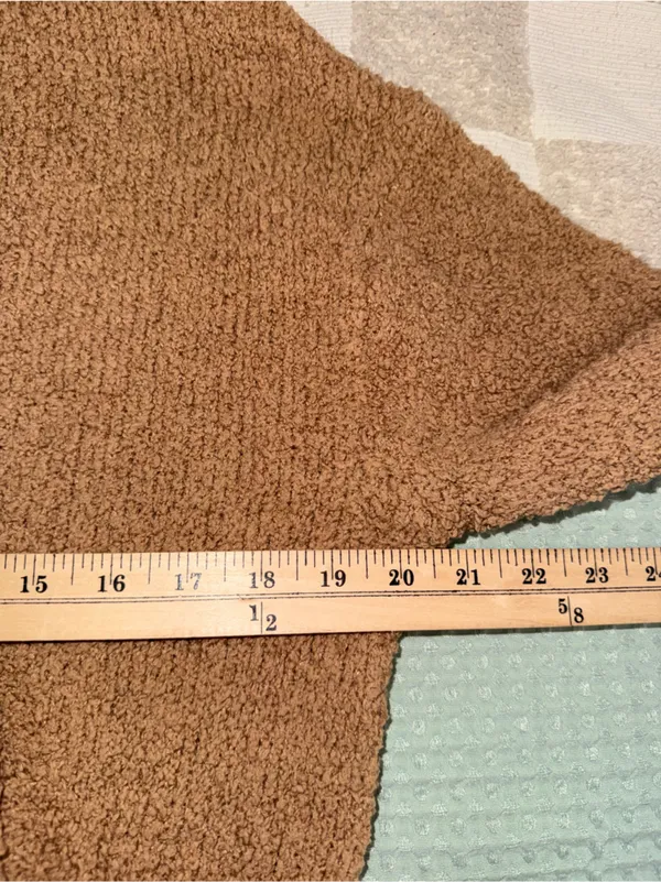 SKIMS Cozy Knit Zip‎ Up Hoodie in camel size S/M - Image 3