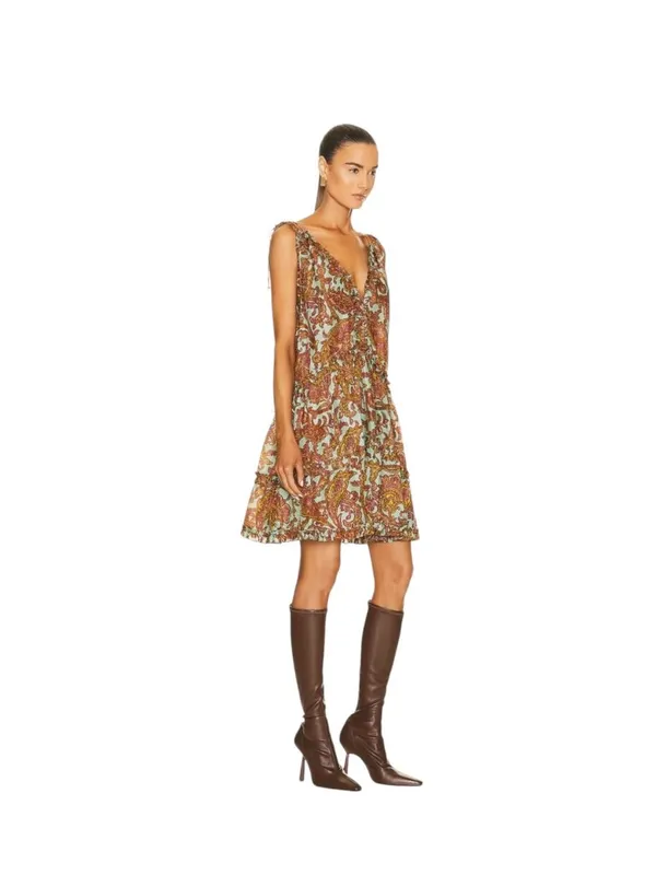 Zimmermann Silk Tiggy Mini Dress Beige Size 1(M) Designer Boho Summer Coastal - Image 8