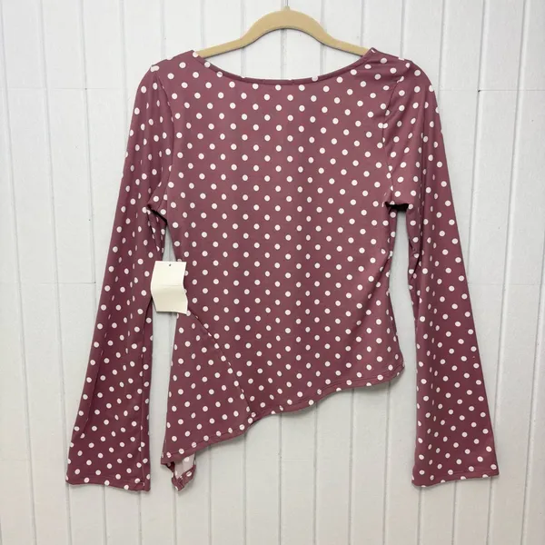 Electric Behavior Dusty Rose Polka Dot Long Sleeve Top size M‎ - Image 4