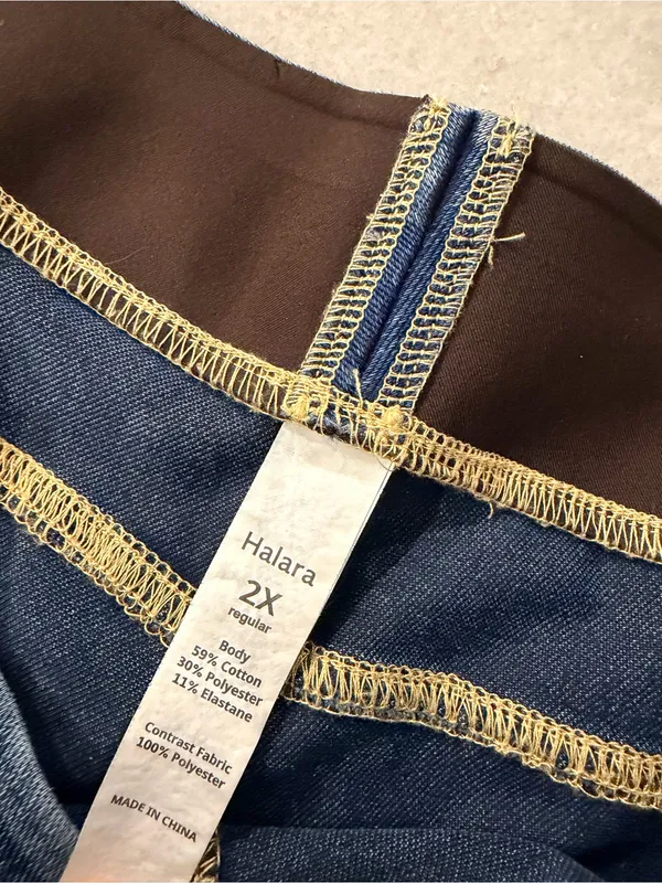 NWOT Halara Size 2X Pull On Wide Leg Jeans Blue Stretch Denim High Rise Regular - Image 7