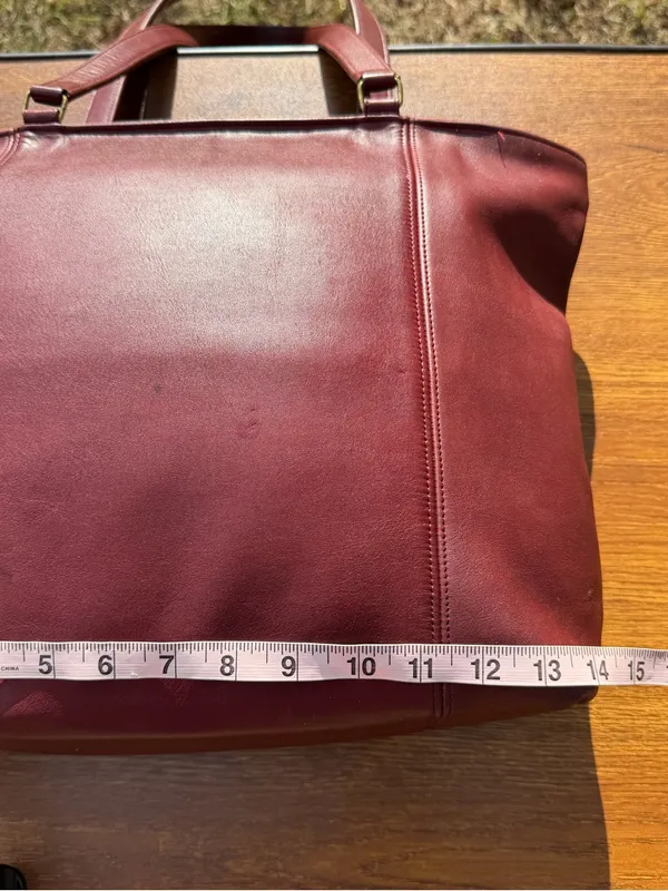 Vintage 1980s Coach Shopping Bag Large Red Leather Tote NYC USA 0535-929 - Image 9