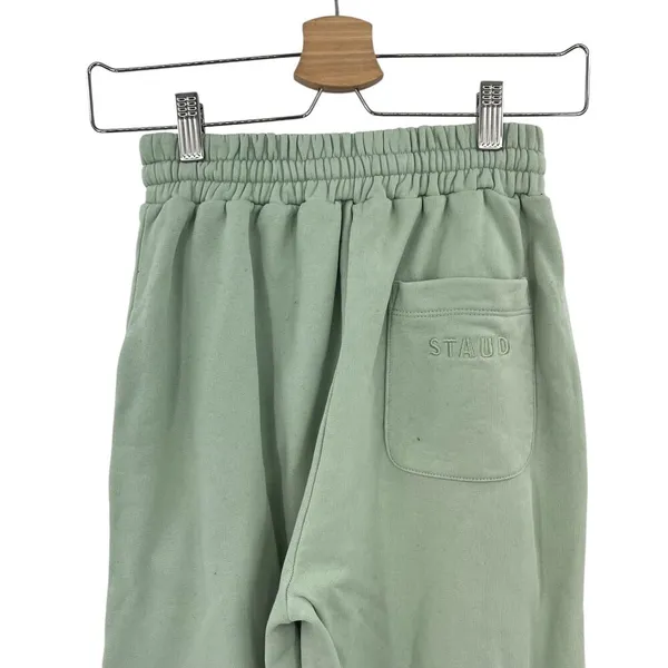 Staud‎ Wide Leg Sweatpants Sage Green Beaded Drawstring Waist Size XS **Flawed - Image 9