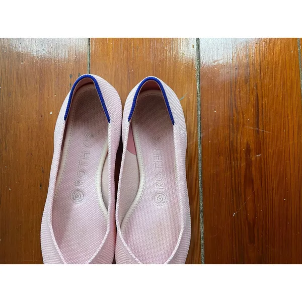 Rothy's The Point Flats Womens 6.5 Blush Pink Blue Knit Pointed Toe - Image 5