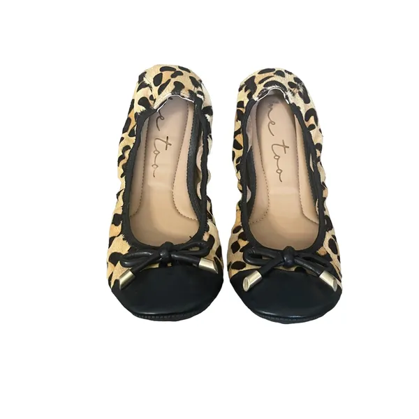 Me Too Women's Size 6 Cheetah Leather‎ Upper Ballerina Flats - Image 2
