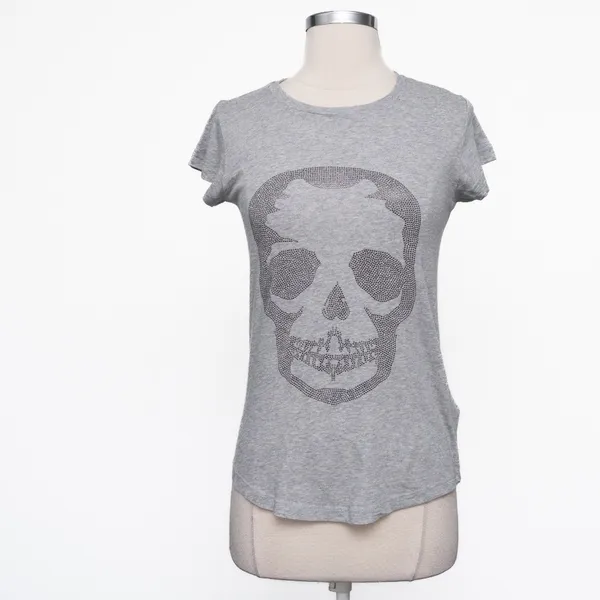 Zadig & Voltaire -‎ New! Skull Cotton & Modal T-shirt - Navy - Image 8