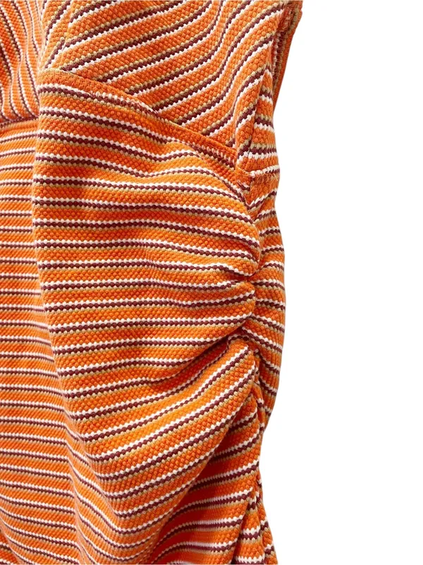 Pilcro High Tide Halter Slim Midi Dress Large Orange Stripe Anthropologie - Image 8