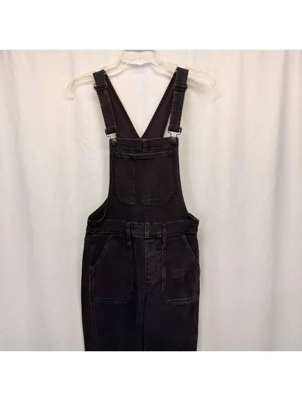 Madewell Black Denim Jean Overalls S Cabincore Minimalist Workwear Granola Girl - Image 3