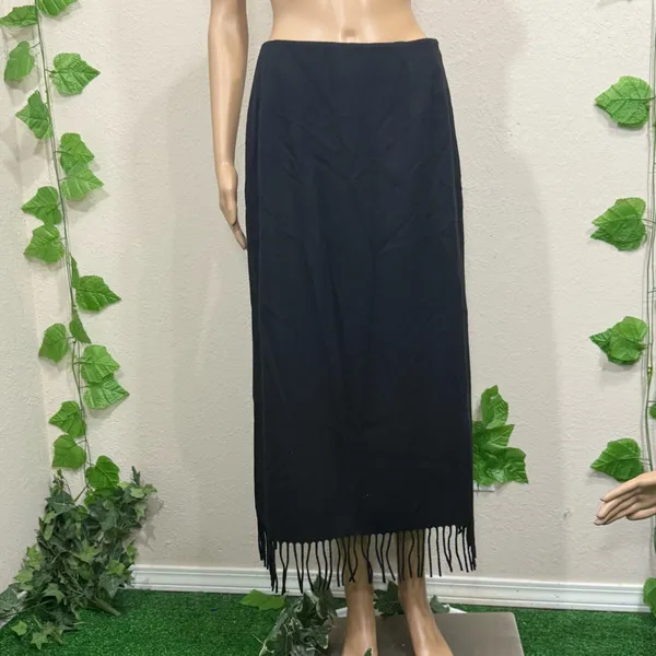 Pendleton Vintage Wool Elegant Black Maxi Skirt - Image 3