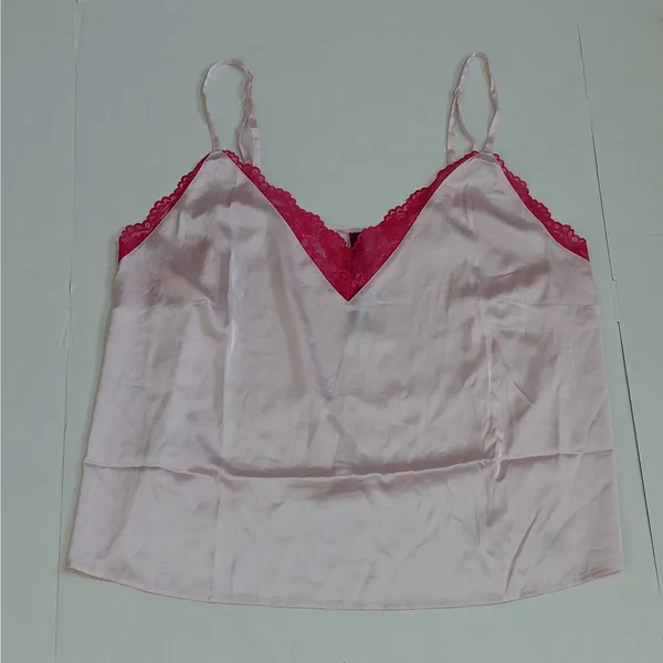 90s Revival Y2K Cami Babydoll Lingerie Top Size XL Pink Satin Coquette Adore Me - Image 2