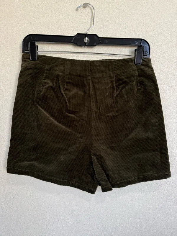 Love Tree Small Olive Green Corduroy Wrap Mini Skort Button Front Y2K Boho Fall - Image 5