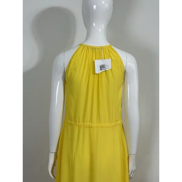 Diane von Furstenberg Women XS Sally Dress Yellow Lemon Zest Maxi Drawstring NWT - Image 7