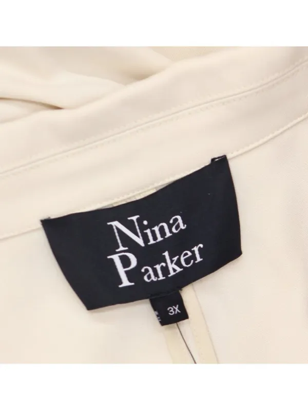 NWT Nina Parker Clasp-Front Duster Vest 323-B178W Winter Oat Off White 3X - Image 9