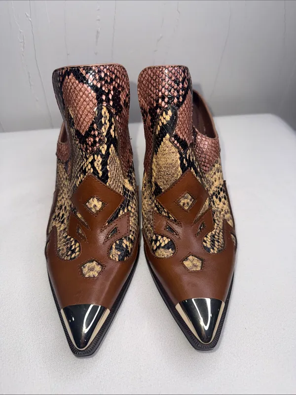 Gianni Bini "Maerren" Western Snake Print Mules - Image 2