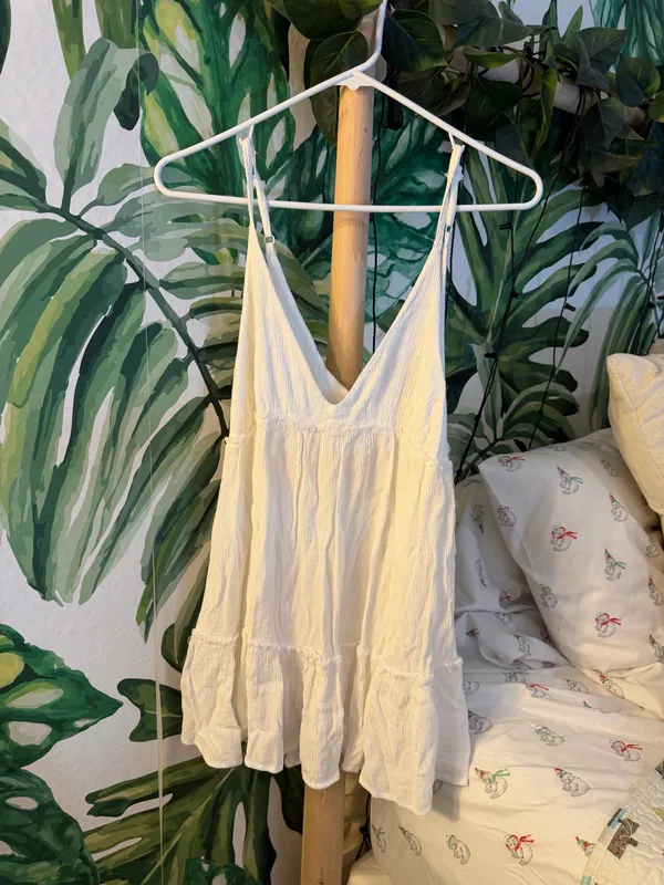 Boutique White cover-up/ sundress with shorts - Image 3