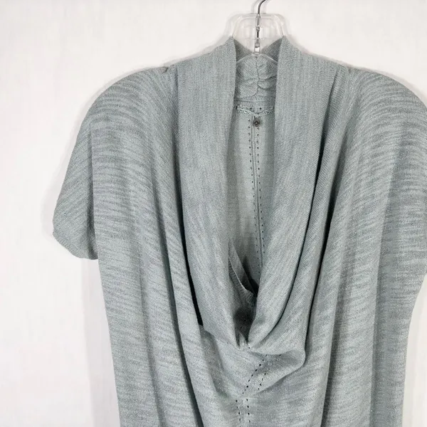 Anthropologie‎ Knitted Knotted Small Top Knit Sparkly Gray Blue Cowl Crochet 392 - Image 3