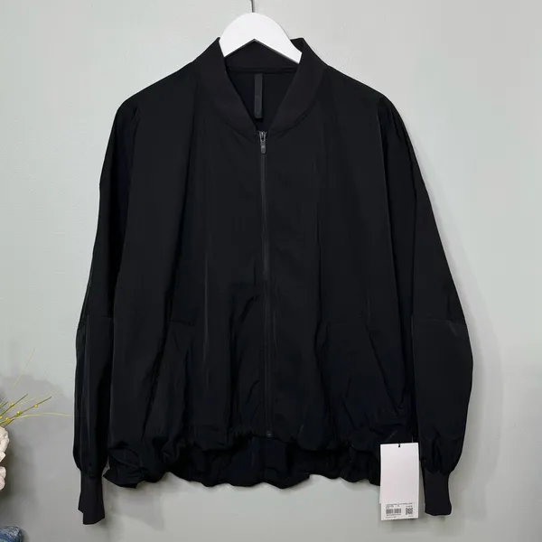 Lululemon Lightweight Bomber Jacket Cinch Hem Black Size XL NWT - Image 6