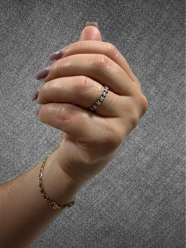 Silver Tone Celestial Star Band Ring - Image 6