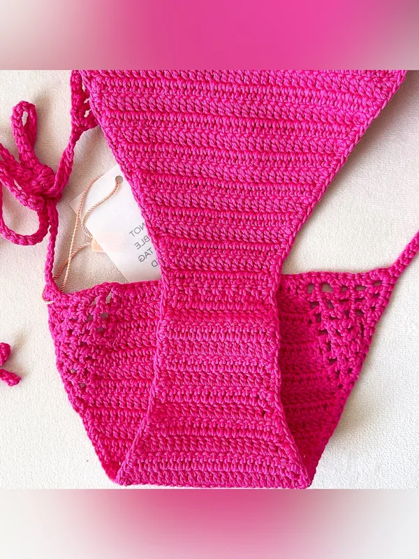 Cult Gaia Alivia Bikini Bottom Crochet Bloom Pink Small NWT - Image 3