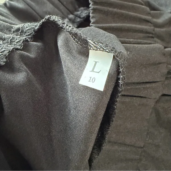 Women's Pull On Snap Waist Black Cargo Style Lightweight Pant Size L #26072 - Image 5