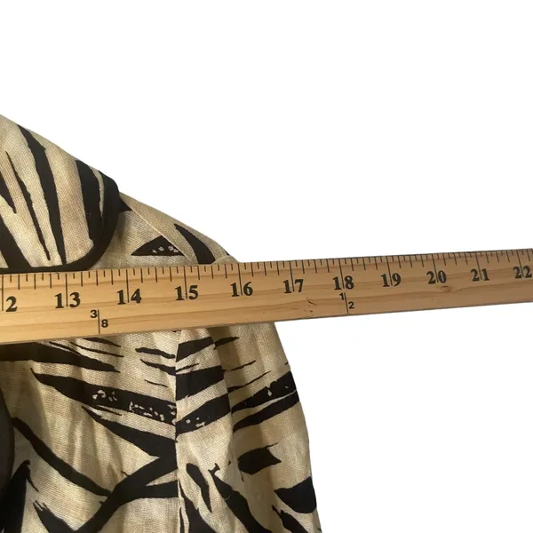 Brandon Thomas Y2k Women's Size Medium Linen Blend‎ Animal Print Retro Blazer - Image 9