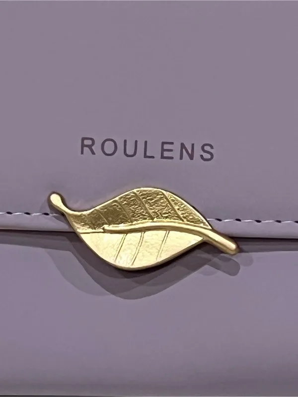 Roulens Lavender Purple RFID Blocking PU Leather Leaf Pendant Card Holder Wallet - Image 6