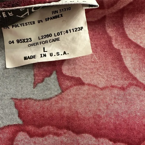Vintage AGB California Blouse Red Gold Metallic Floral Whimsigoth Fairy Grunge - Image 5