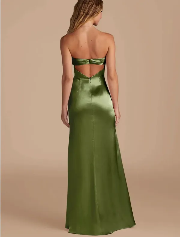 Azazie Bridesmaid Dress Olive - Image 2