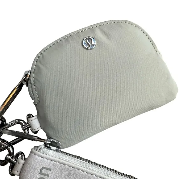 Lululemon Dual Pouch Wristlet Raw‎ Linen White Opal First Edition NWT - Image 6