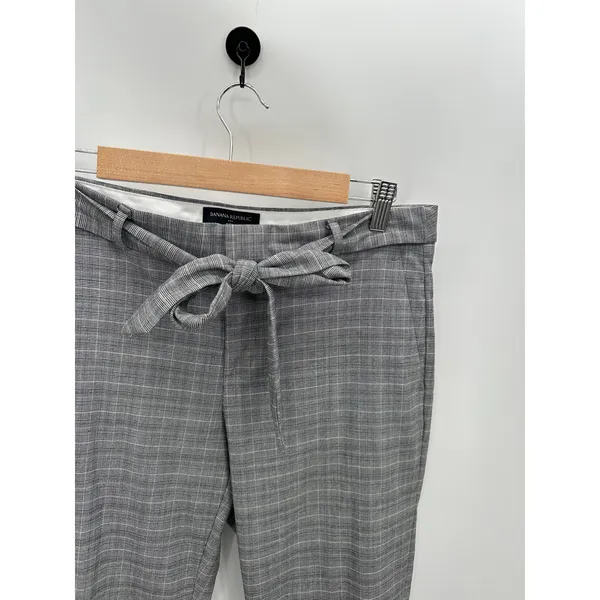 Banana Republic Gray Avery Glen Plaid Tie Waist Tailored Ankle Pant‎ Womens 8 - Image 6