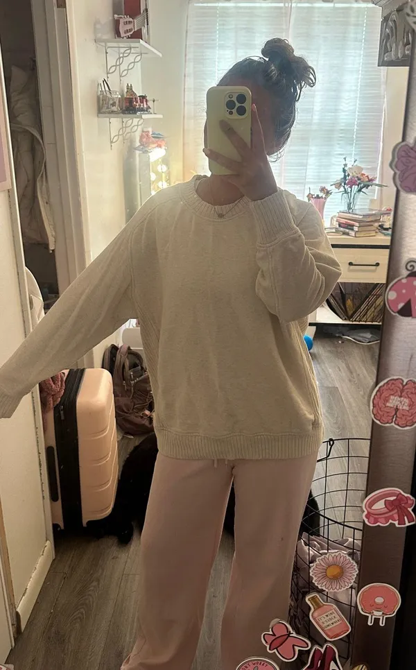 Aerie Cream Oversized Crewneck - Image 3