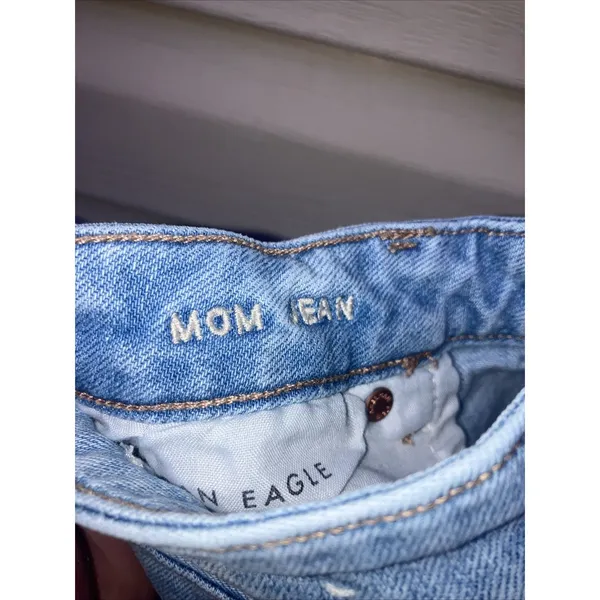 American Eagle Mom‎ Jean Blue Denim Size 10 Regular Jeans Distressed - Image 3