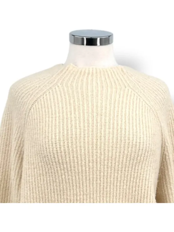 Bobeau Cream Beige Ribbed Knit Pullover Sweater Size Large Quiet Luxury - Image 2