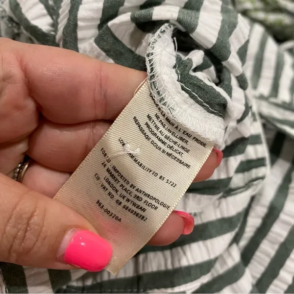 Anthropologie | Cartonnier Striped Romper Tie Waist - Image 5