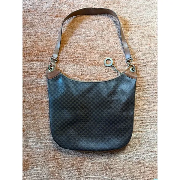 Vintage Celine Paris Brown Macadam Hobo Shoulder Bag Made in Italy - Image 7
