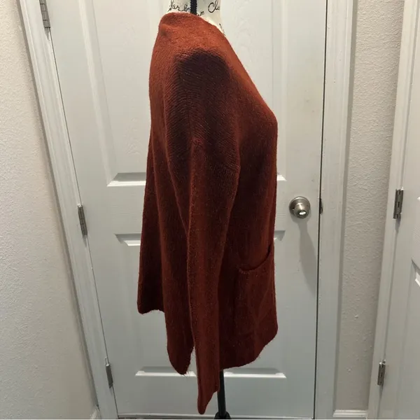 Abercrombie & Fitch Open-Front Cardigan Sweater - Rust Brown - Image 3