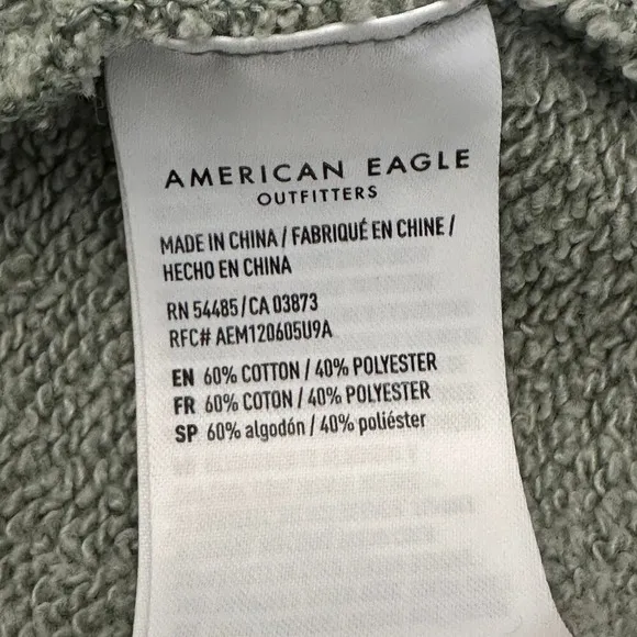 American‎ Eagle Oversized Hoodie Womes M Sage Green Lace-Up Cotton Casual Lounge - Image 5
