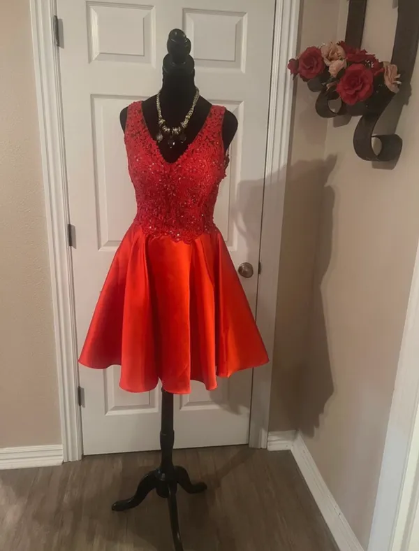 Coya Collection Formal red A line homecoming dress - Image 6