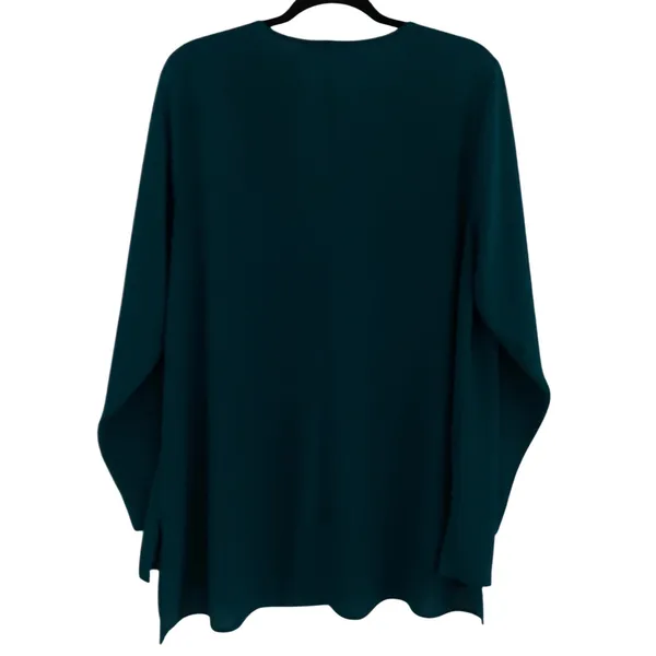 EVRI Women Teal V Neck Long Sleeve Tunic Top Plus Size 0X Loosefit Comfort Work - Image 8