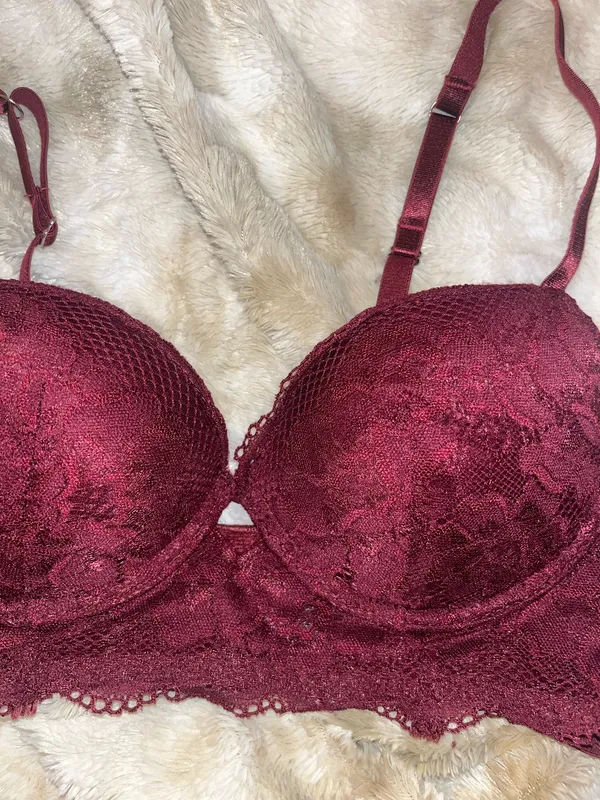 TJ Maxx Red Lace Push-Up Bra - Image 2