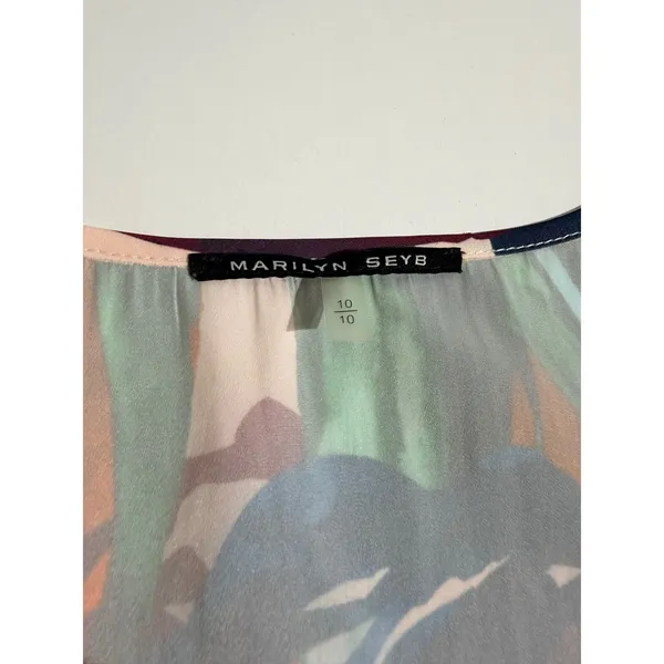 Marilyn Seyb Abstract Tropical Print Sleeveless Tank Top Size 10 - Image 4