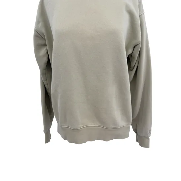 Aritzia Tna CozyAF Fleece Crew Sweatshirt Pullover Sage Green Size Small - Image 3