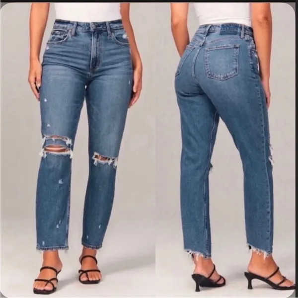 Abercrombie & Fitch High‎ Rise Mom Jean size 28 / 6 s - Image 2