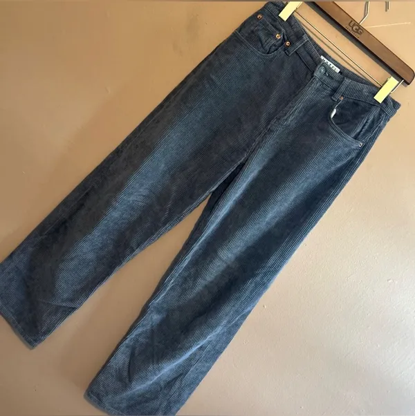 Motel Rocks Corduroy Wide Leg Pants Size Medium Gray - Image 3