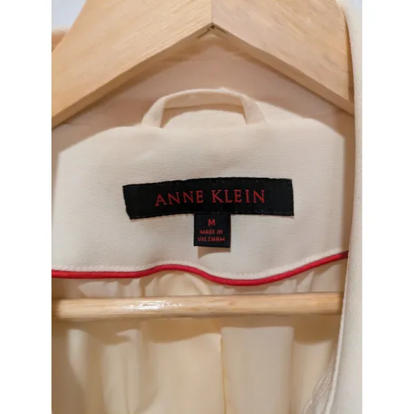 Ann Klein Belted Trench Coat Ivory- Women’s M - Image 8